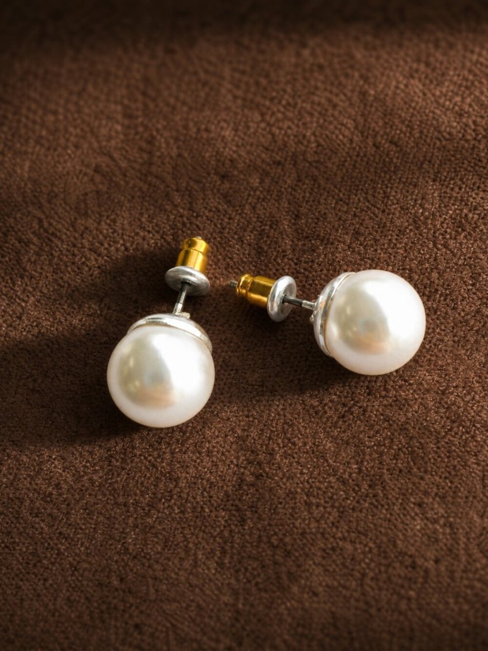 Pearl stud earrings